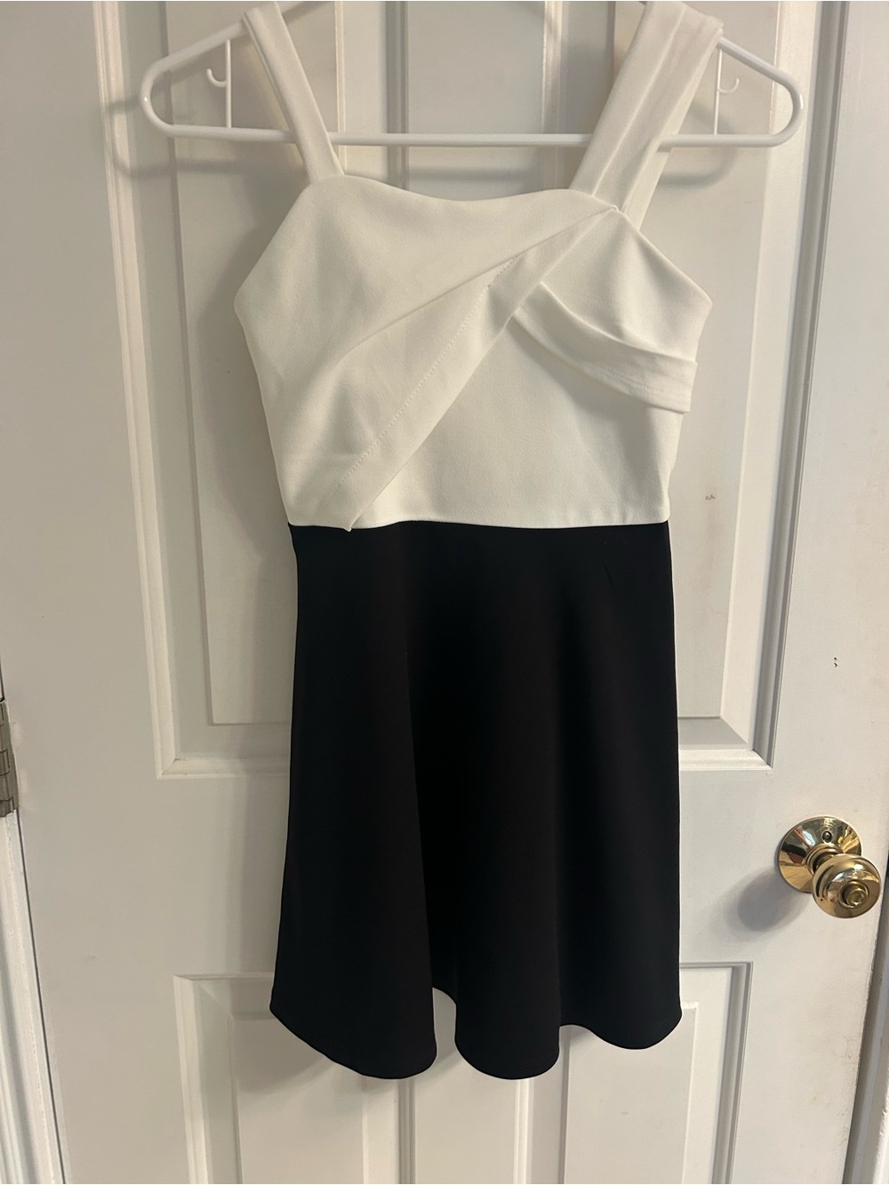In Girl Two-Tone Black and White Fit-and-Flare Dress